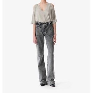 IRO High-Rise Straight Leg Jeans in Washed Gray